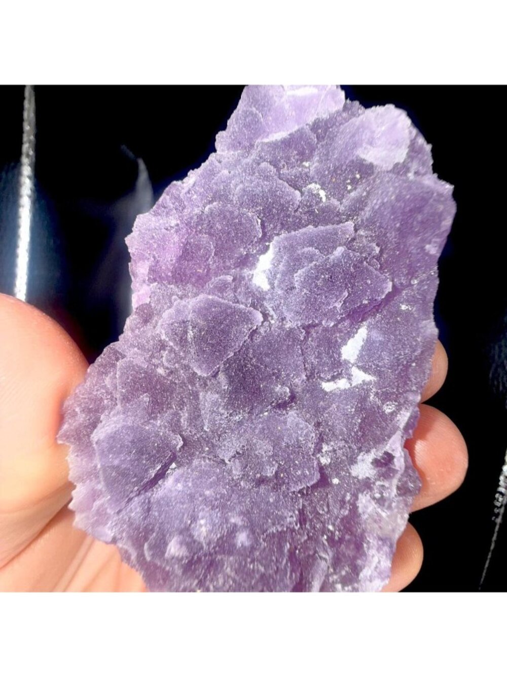 💟 Purple Sugar Fluorite Crystal Cluster • UV Reactive Healing Crystal 💜